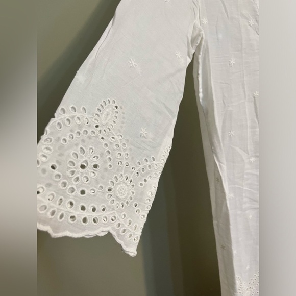 MiracleSuit X Talbots Womens 100% Cotton Crochet White Swim Cover Up Dress XS - Picture 7 of 13